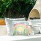 Pastel Rainbow & Rain Clouds Outdoor Printed Pillow Design by Roozbeh, 18 x 7 x 18